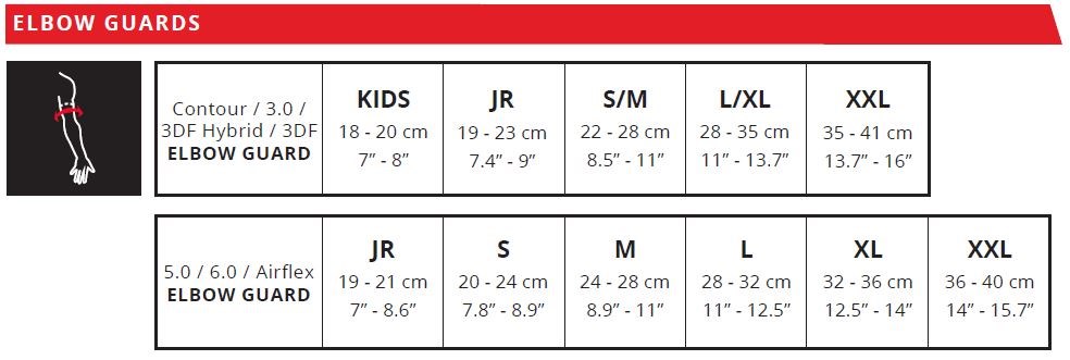 Leatt Protective Size Guide